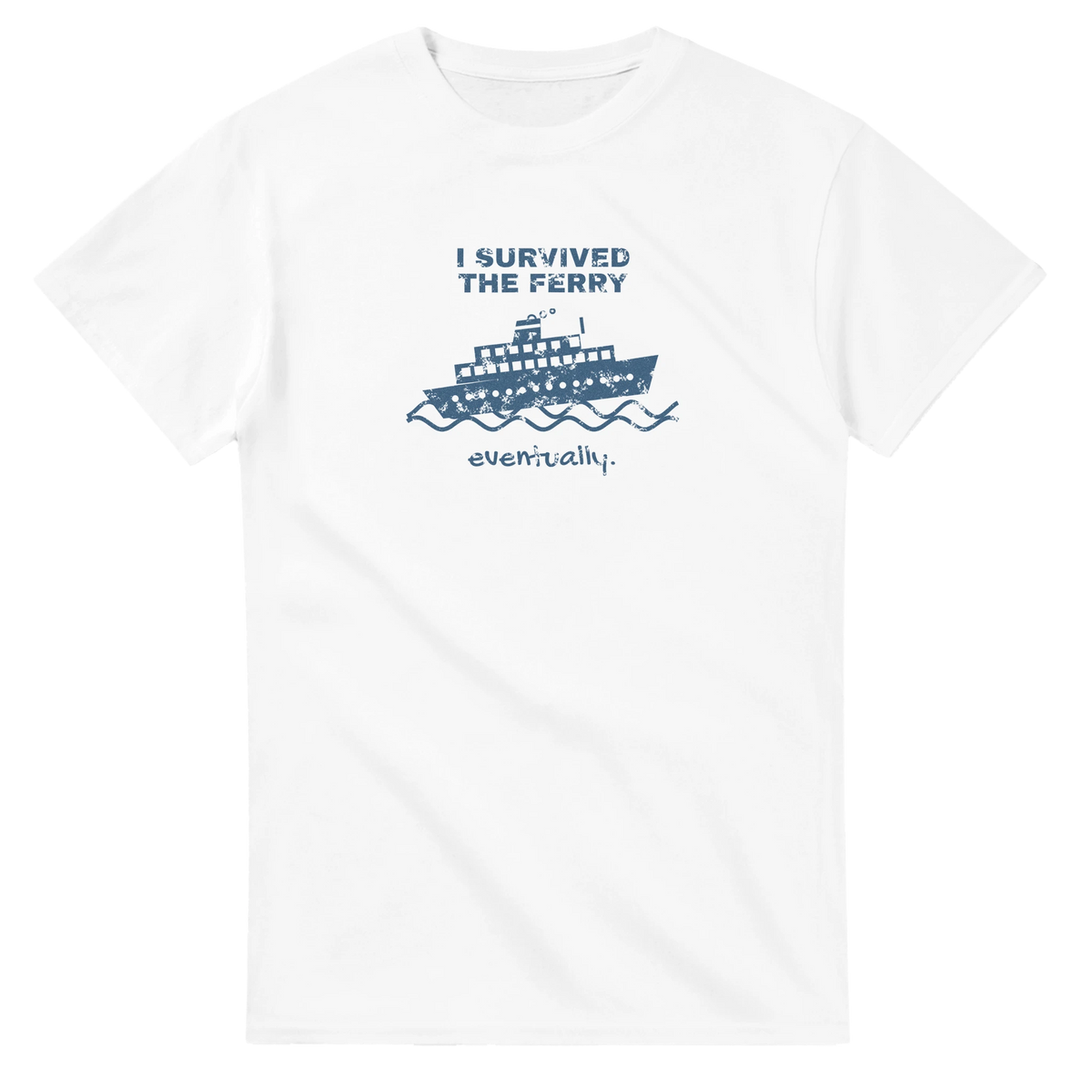 I Survived the Ferry Eventually unisex crewneck t-shirt, Hebridean ferry design